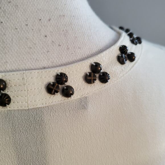 Scotch & Soda Anthropologie Vagabond Voyage Studded Long Sleeve Ivory Top 8 - Picture 5 of 10